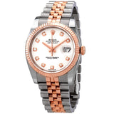 Rolex Oyster Perpetual Datejust 36 White Dial Stainless Steel and 18K Everose Gold Jubilee Bracelet Automatic Men's Watch #116231WDJ - Watches of America