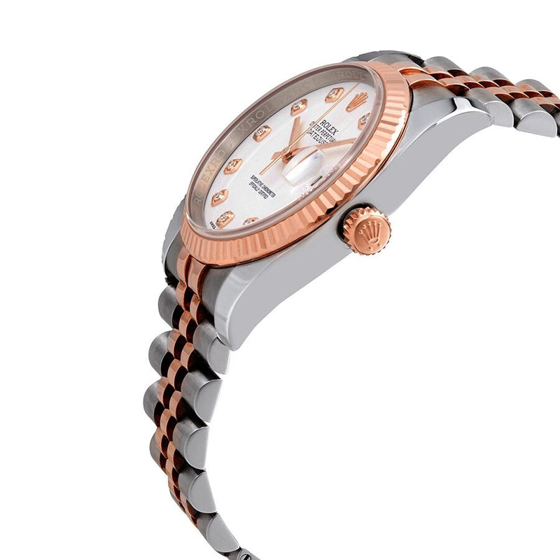 Rolex Oyster Perpetual Datejust 36 White Dial Stainless Steel and 18K Everose Gold Jubilee Bracelet Automatic Men's Watch #116231WDJ - Watches of America #2