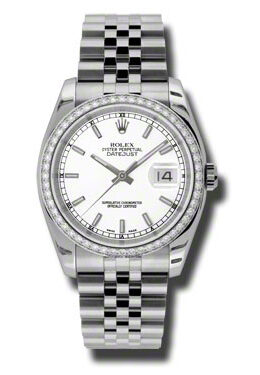 Rolex Oyster Perpetual Datejust 36 White Dial Stainless Steel Jubilee Bracelet Automatic Men's Watch #116244WSJ - Watches of America