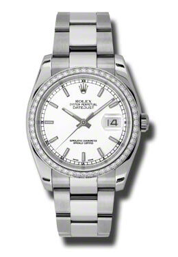 Rolex Oyster Perpetual Datejust 36 White Dial Stainless Steel Bracelet Automatic Ladies Watch #116244WSO - Watches of America