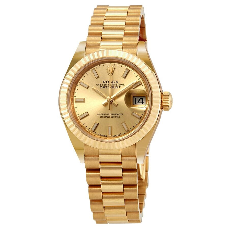 Rolex Oyster Perpetual Datejust Champagne Dial 18 Carat Yellow Gold President Automatic Men's Watch#279178CSP - Watches of America