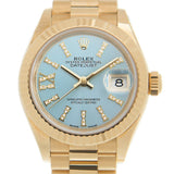 Rolex Oyster Perpetual Datejust Cornflower Blue Dial Automatic 18 Carat Yellow Gold Ladies Watch #279178CFBLSRDP - Watches of America