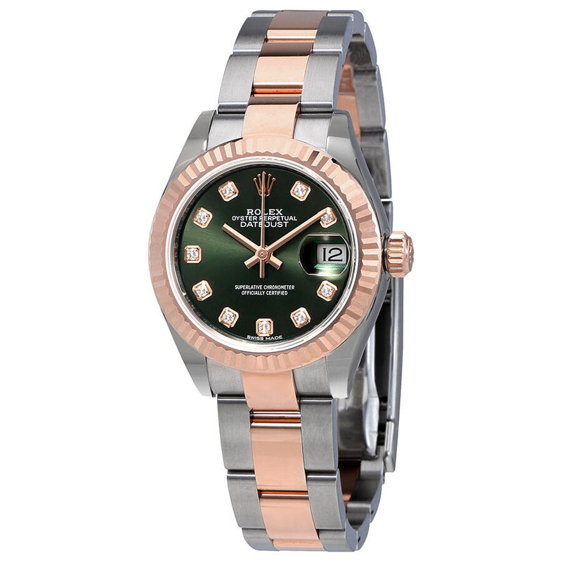 Rolex Oyster Perpetual Datejust Olive Green Diamond Dial Ladies Oyster Watch #279171ODO - Watches of America