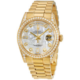 Rolex Oyster Perpetual Mother of Pearl Diamond 18K Yellow Gold Ladies Watch #118388MDP - Watches of America