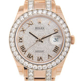 Rolex Pearlmaster 39 Diamond Pave Dial Men's 18kt Rose Gold Pearlmaster Watch #86285DRPM - Watches of America