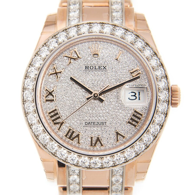 Rolex Pearlmaster 39 Diamond Pave Dial Men's 18kt Rose Gold Pearlmaster Watch #86285DRPM - Watches of America #2