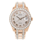 Rolex Pearlmaster 39 Diamond Pave Dial Men's 18kt Rose Gold Pearlmaster Watch #86285DRPM - Watches of America #3