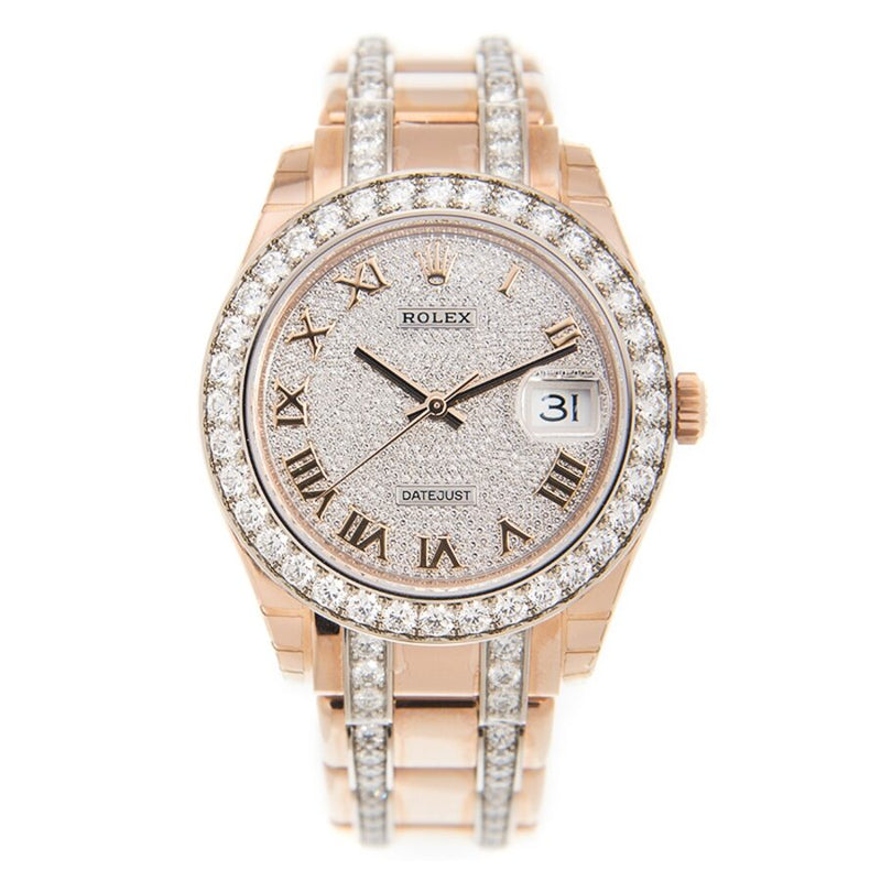 Rolex Pearlmaster 39 Diamond Pave Dial Men's 18kt Rose Gold Pearlmaster Watch #86285DRPM - Watches of America #3