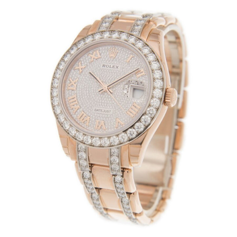 Rolex Pearlmaster 39 Diamond Pave Dial Men's 18kt Rose Gold Pearlmaster Watch #86285DRPM - Watches of America #4