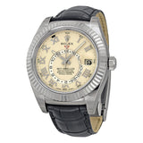 Rolex Sky Dweller Automatic Ivory Dial Black Leather Men's Watch #326139IVRL - Watches of America