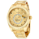 Rolex Sky Dweller Champagne Dial 18K Yellow Gold Oyster Bracelet Automatic Men's Watch #326938CAO - Watches of America