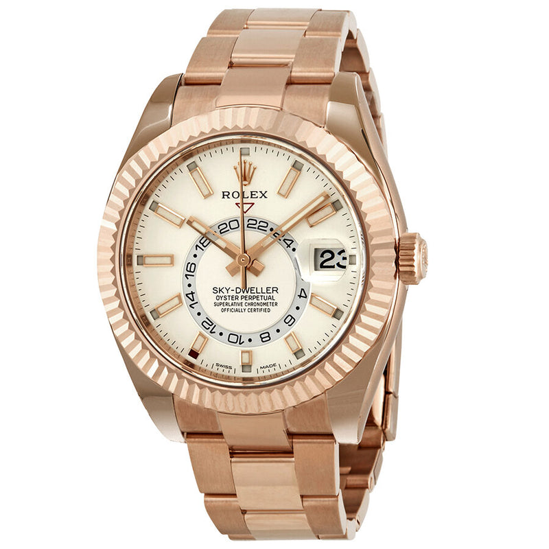 Rolex Sky-Dweller White Dial Automatic Men's 18kt Everrose Gold Oyster Watch #326935WSO - Watches of America