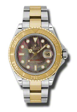 Rolex Yacht-Master Dark Mother of Pearl Dial Stainless steel and 18K Yellow Gold Oyster Bracelet Automatic Men's Watch #16623BKMSO - Watches of America