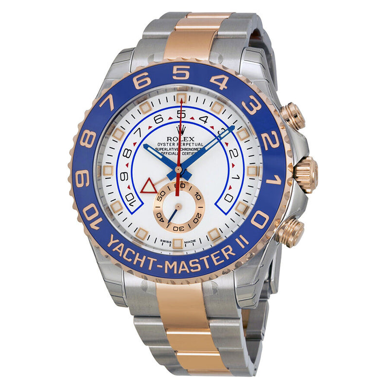 Rolex Yacht-Master II White Dial Stainless Steel and 18K Everose Gold Oyster Bracelet Automatic Men's Watch WASO#116681 - Watches of America