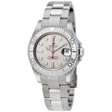 Rolex Yacht-Master Platinum Dial Stainless Steel Automatic Midsize Watch PLSO#168622 - Watches of America