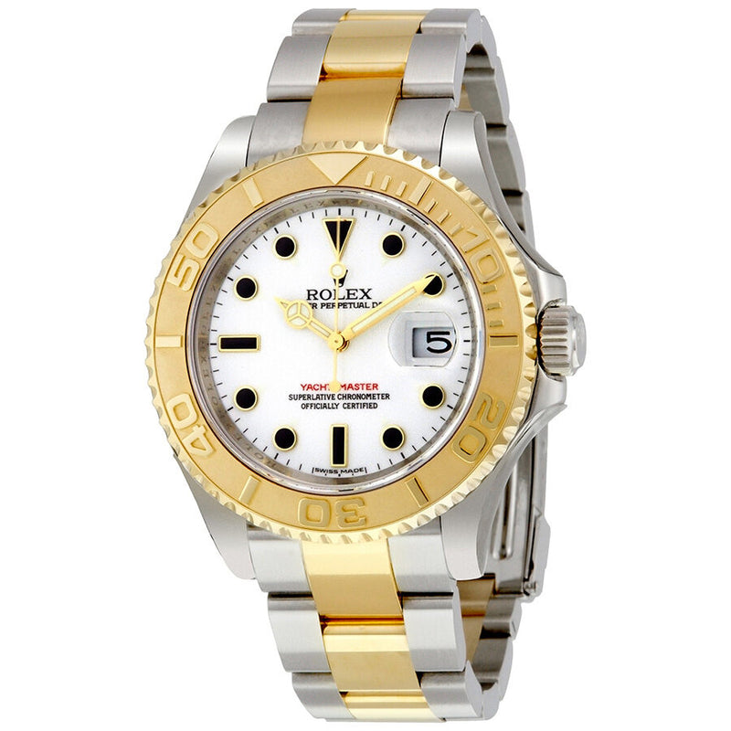 Rolex Yacht-Master White Dial Stainless steel and 18K Yellow Gold Oyster Bracelet Automatic Men's Watch 16623WSO#16623-WSO - Watches of America