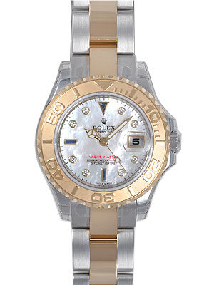 Rolex Yacht-Master Mother of Pearl Dial Stainless Steel and 18K Yellow Gold Oyster Bracelet Automatic Ladies Watch #169623MDO - Watches of America