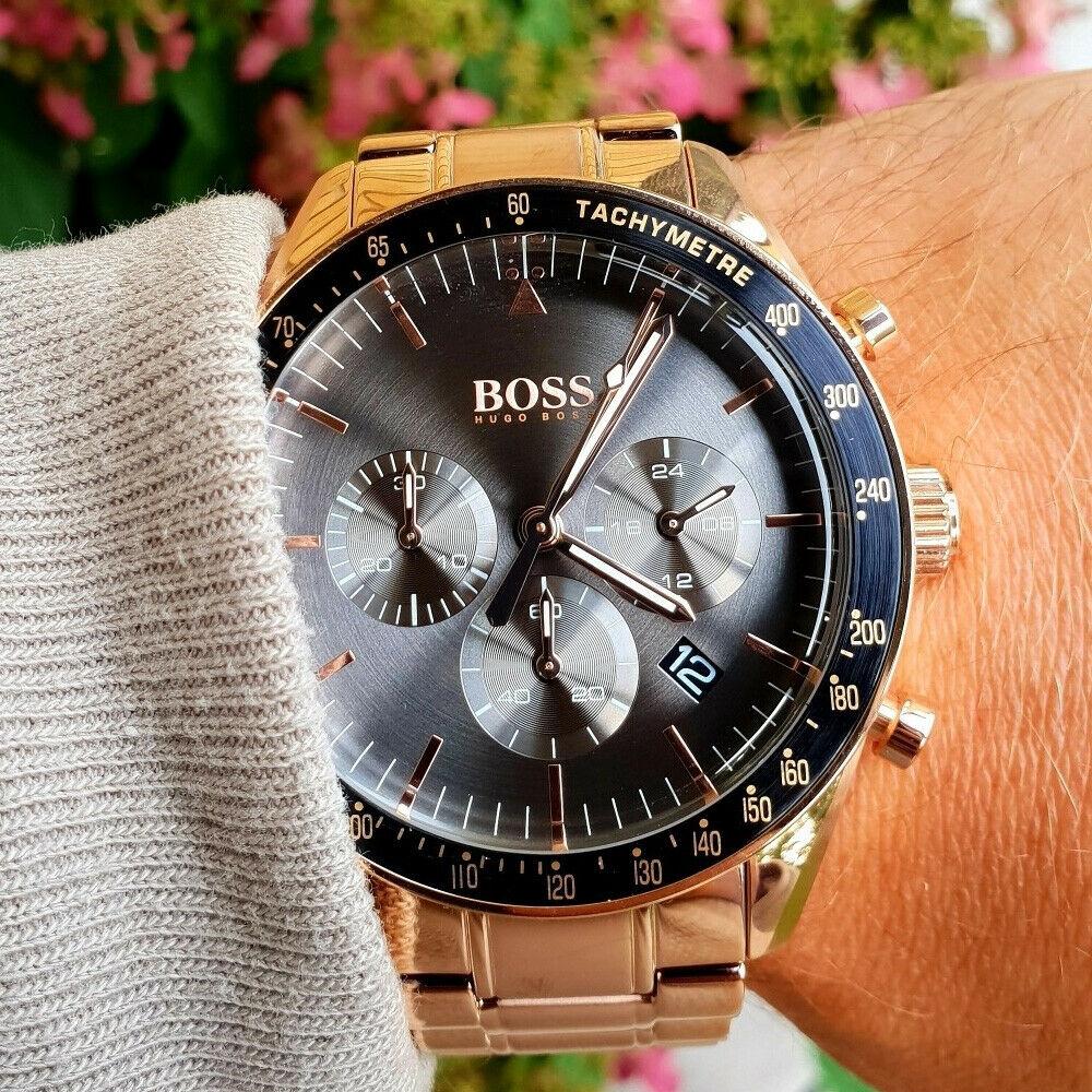Hugo Boss Reloj Oro Rosa Esfera Negra Hugo Boss Trophy Reloj