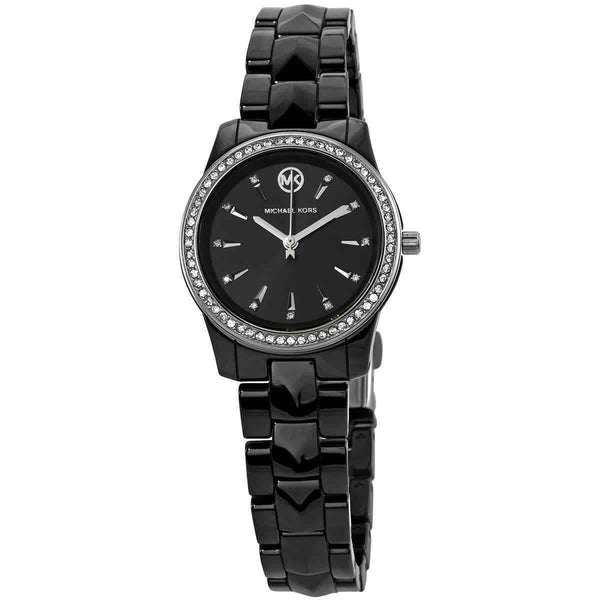 Michael Kors Runway Mercer cuarzo cristal esfera negra reloj MK6839