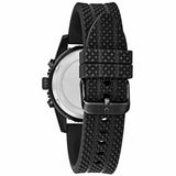 Bulova Cronógrafo Cuarzo Esfera Negra Negro Silicona Reloj Hombre 98A211