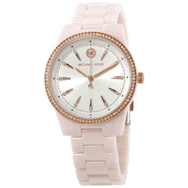 Michael Kors Ritz cuarzo cristal plata Dial señoras reloj mk6838