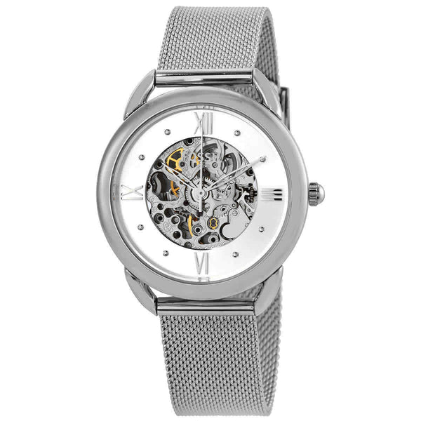 Fossil Tailor Mecánico Esfera plateada Reloj para mujer ME3166