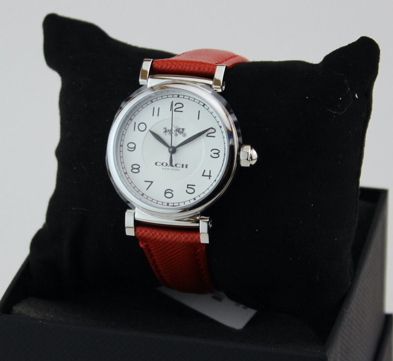 Coach Madison Red Leather Strap Women's Watch 14502407 - Watches of America #4