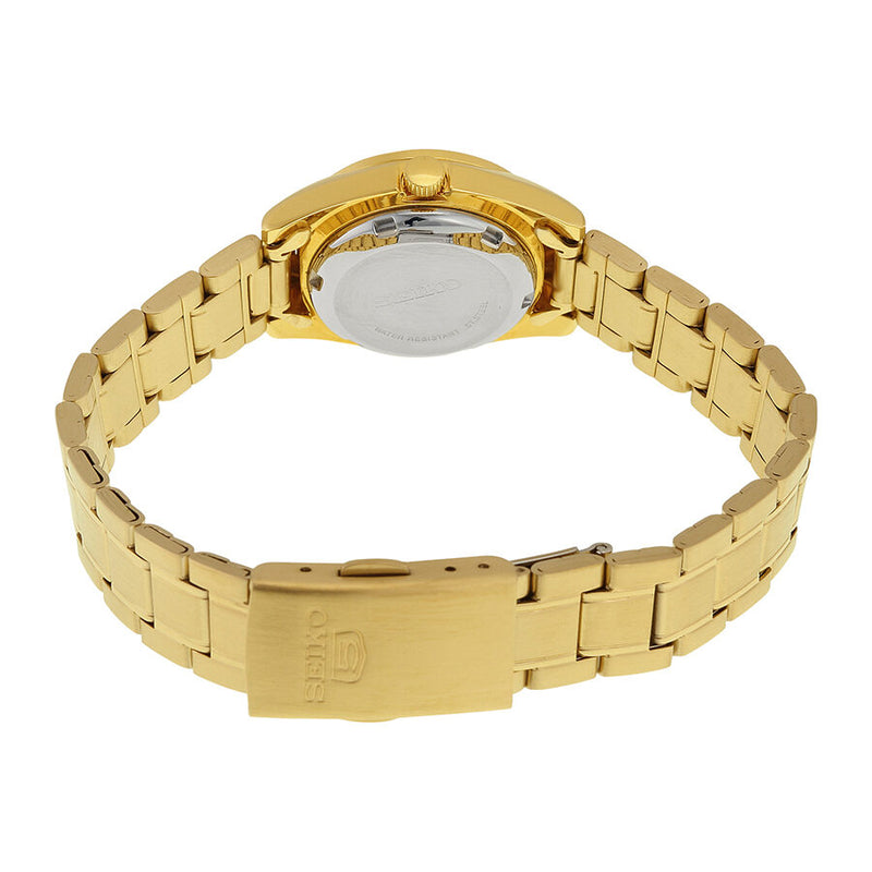Seiko 5 Automatic Black Dial Gold-tone Ladies Watch #SYMK22 - Watches of America #3