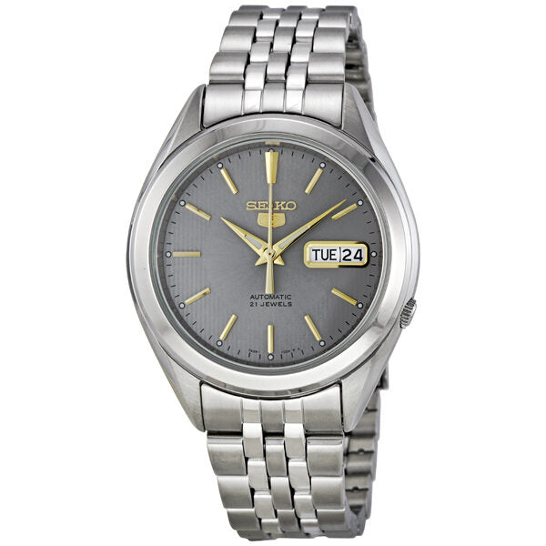 Seiko 5 Automatic Grey Dial Stainless Steel Men's Watch #SNKL19 - Watches of America