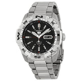 Seiko 5 Automatic Black Dial Stainless Steel Men's Watch #SNZJ05J1 - Watches of America