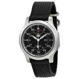 Seiko 5 Black Dial Black Canvas Automatic Men's Watch #SNK809 - Watches of America