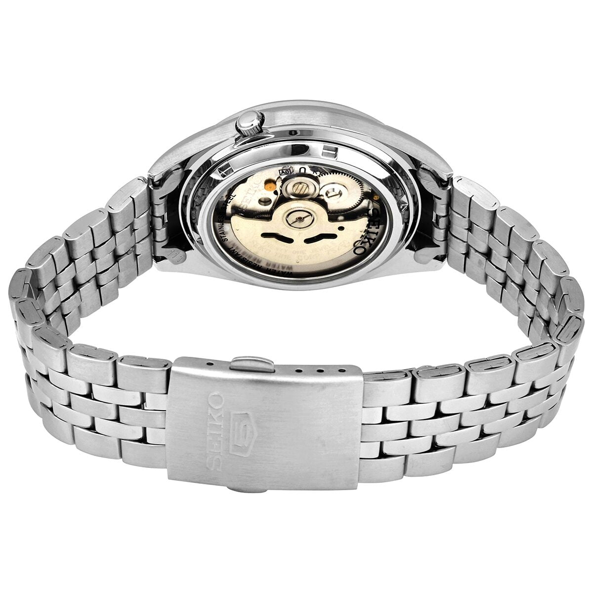 Snkl23 Leather Strap Snkl23 Size Seiko Black Dial Stainless Steel