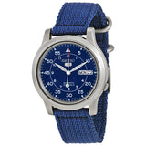 Seiko 5 Blue Dial Blue Canvas Men's Watch #SNK807 - Watches of America