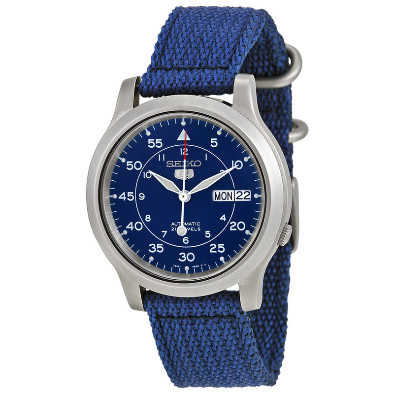 Seiko 5 Blue Dial Blue Canvas Men's Watch #SNK807 - Watches of America