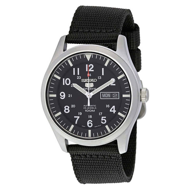 Seiko 5 Sport Automatic Black Canvas Men's Watch #SNZG15 - Watches of America