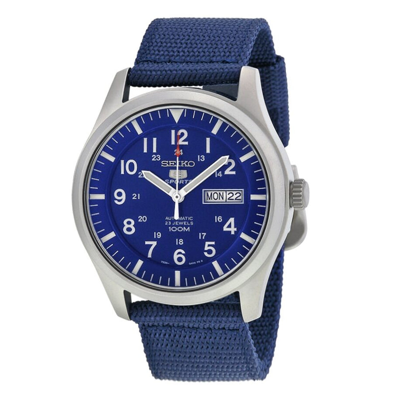 Seiko 5 Sport Automatic Navy Blue Canvas Men s Watch SNZG11 Watches of America