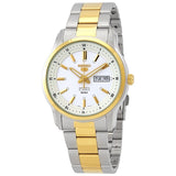 Seiko Series 5 Automatic White Dial Two-tone Men's Watch #SNKP14K1S - Watches of America