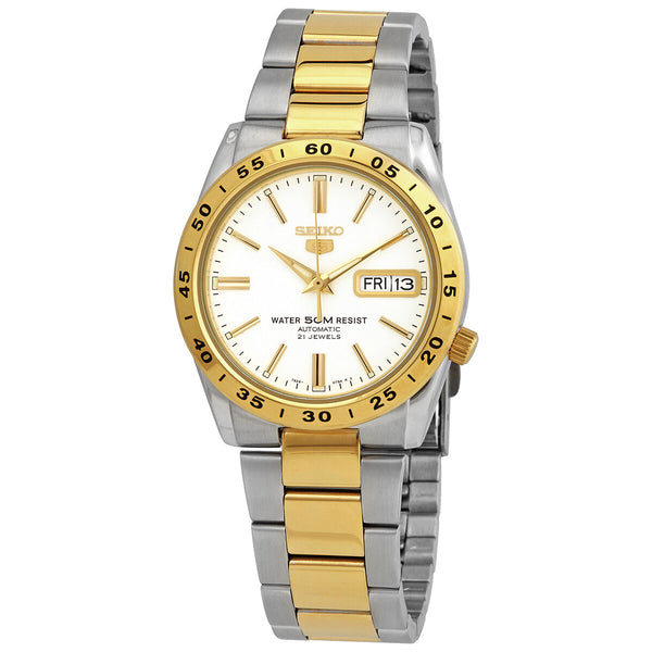 Seiko Automatic White Dial Two-tone Ladies Watch #SNKE04J1 - Watches of America