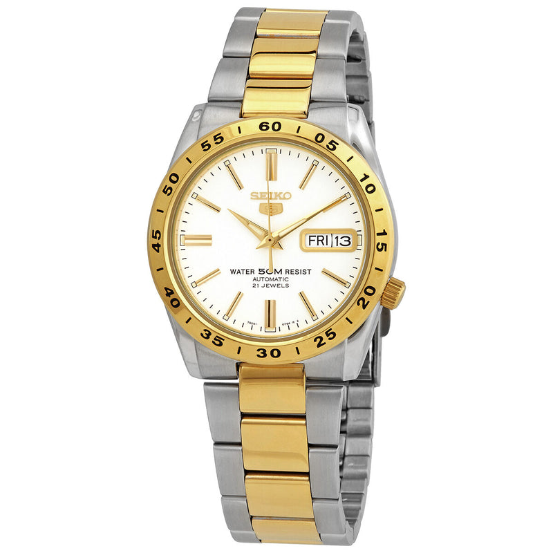 Seiko Automatic White Dial Two-tone Ladies Watch #SNKE04J1 - Watches of America