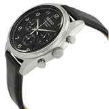 Seiko Chronograph Black Dial Black Leather Men's Watch #SSB231P1 - Watches of America #2