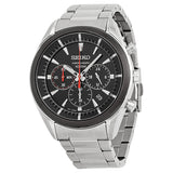 Seiko Black Dial Stainless Steel Men's Watch #SSB089 - Watches of America