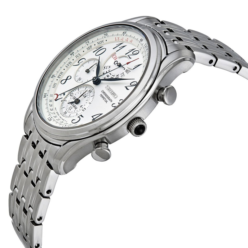 Seiko Chronograph Alarm Quartz Silver Dial Men's Watch #SPC251P1 - Watches of America #2