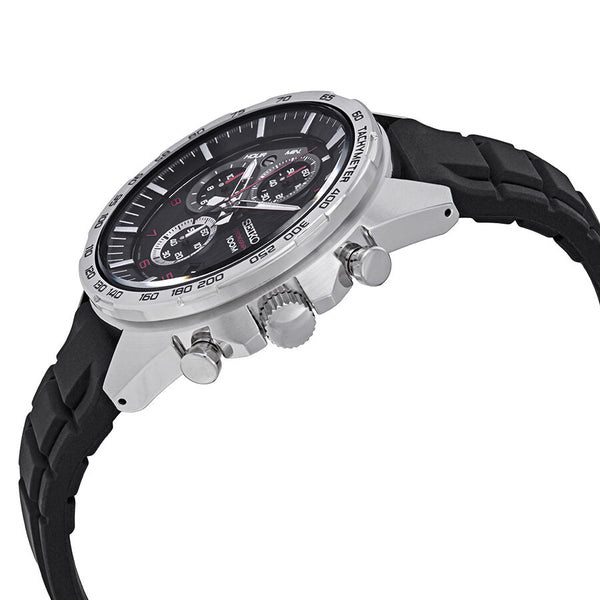 Seiko Chronograph Black Dial Black Rubber Men's Watch #SSB325P1 - Watches of America #2