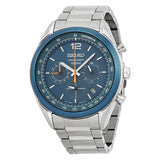 Seiko Chronograph Blue Dial Stainless Steel Men's Watch #SSB091 - Watches of America