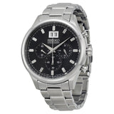 Seiko Chronograph Metallic Blue Dial Stainless Steel Men's Watch #SPC081 - Watches of America