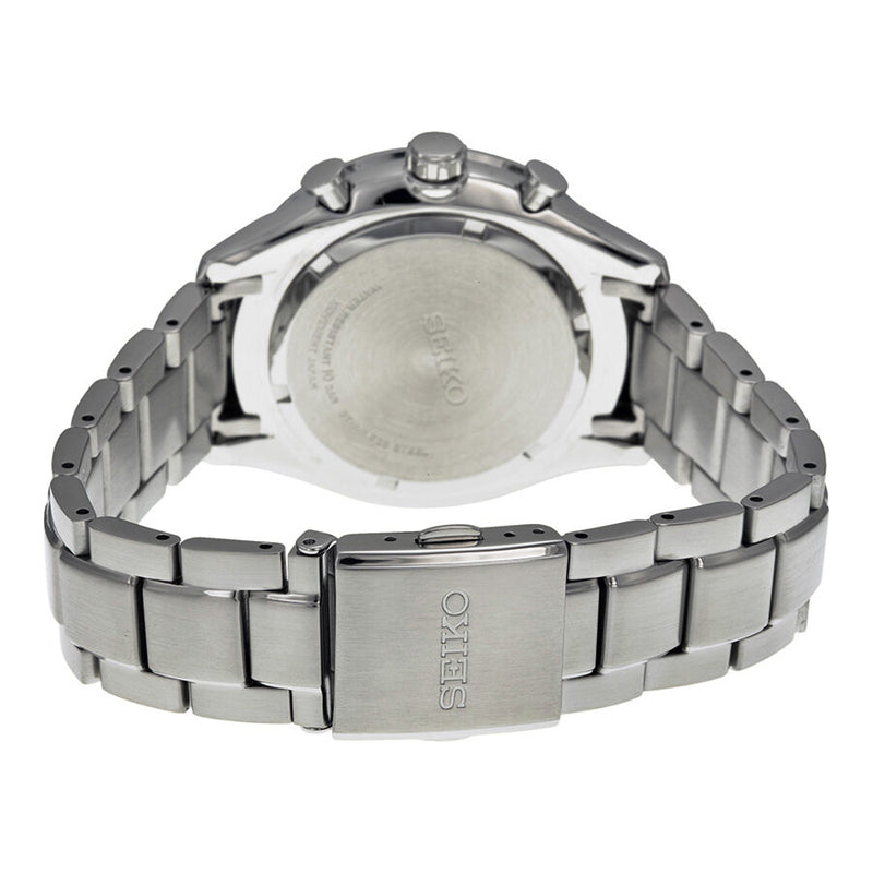 Seiko Chronograph Metallic Blue Dial Stainless Steel Men's Watch #SPC081 - Watches of America #3
