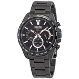 Seiko Chronograph Quartz Black Dial Black-plated Men's Watch #SSB311P1 - Watches of America