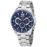 Seiko Chronograph Quartz Blue Dial Men's Watch #SSB345 - Watches of America