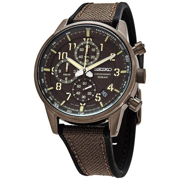 Seiko Chronograph Quartz Brown Dial Men's Watch #SSB371 - Watches of America