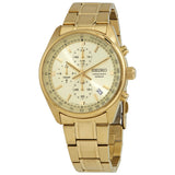 Seiko Chronograph Quartz Champagne Dial Men's Watch #SSB382 - Watches of America